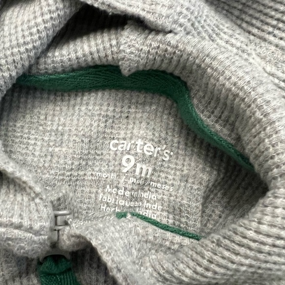 Carter’s 9M zip up one piece long sleeve dinosaur jumpsuit infant baby toddler - Picture 5 of 6